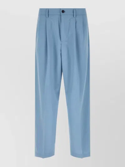 Department Five Whisky Tailored Pants Belt Loops Pleats In Blue