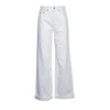 Department Five White Wide-leg Jeans With Custom Button Closure In White