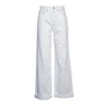 Department Five White Wide-leg Jeans With Custom Button Closure