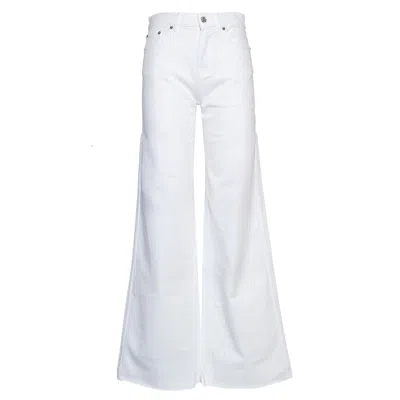 Department Five Wide-leg Stretch Bull Pants With Custom Details In White