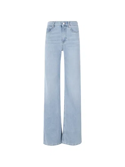 Department Five Wide-leg Faded-effect Jeans In Blue