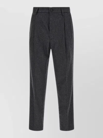 Department Five Wool Cashmere Pleated Tailored Trousers In Gray