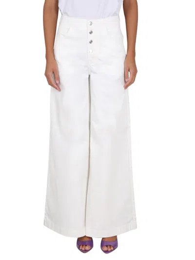 Department Five Yoko Extra Flare Pants In White