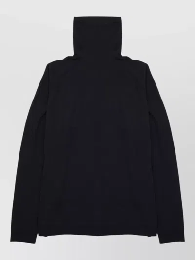 Department Five Yugo Knit Turtleneck Sweater Button Detail In Black