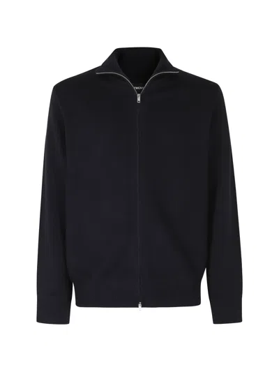Department Five Zip-up Knitted Sweater In Blue