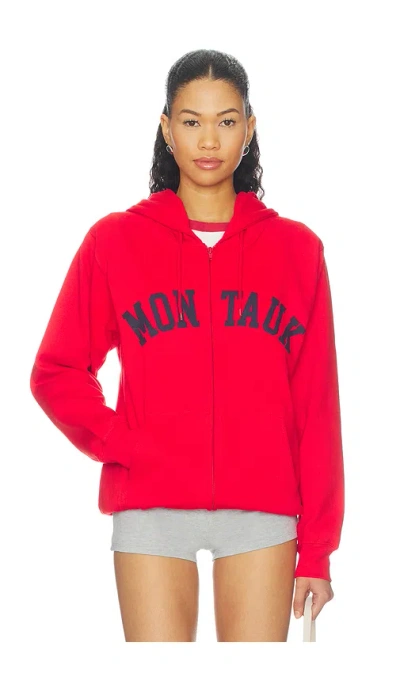 Departure Montauk Full Zip Hoodie In Red