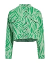 Dependance Dépendance Woman Denim Outerwear Green Size Xs/s Cotton, Elastane In Green