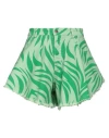 Dependance Zebra-print Flared Shorts In Green