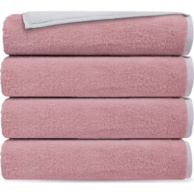 DEPERA DEPERA DOUBLE FACE 4-PIECE TURKISH COTTON BATH TOWELS