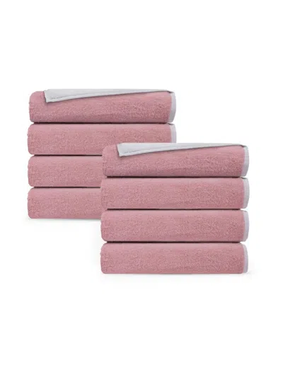 Depera Home 8-piece Turkish Cotton Hand Towel Set In Blush