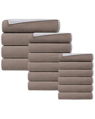 Depera Home Double Face Set Of 16 Turkish Towels In White