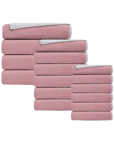 DEPERA HOME DEPERA HOME DOUBLE FACE SET OF 16 TURKISH TOWELS