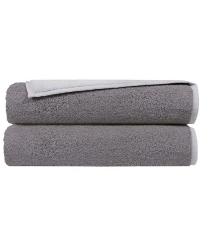 Depera Home Double Face Set Of 2 Turkish Bath Towels In White