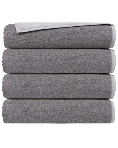 DEPERA HOME DEPERA HOME DOUBLE FACE SET OF 4 TURKISH BATH TOWELS