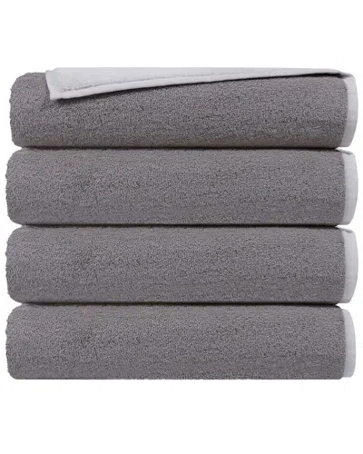 DEPERA HOME DEPERA HOME DOUBLE FACE SET OF 4 TURKISH HAND TOWELS
