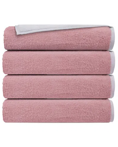 DEPERA HOME DEPERA HOME DOUBLE FACE SET OF 4 TURKISH WASH TOWELS