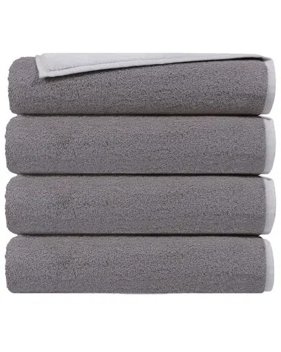 DEPERA HOME DEPERA HOME DOUBLE FACE SET OF 4 TURKISH WASH TOWELS