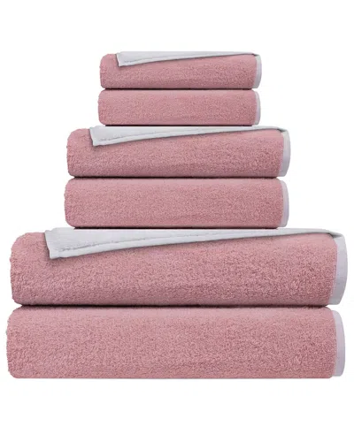 DEPERA HOME DEPERA HOME DOUBLE FACE SET OF 6 TURKISH TOWELS