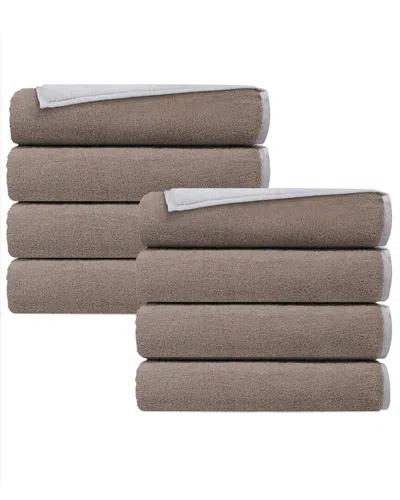 DEPERA HOME DEPERA HOME DOUBLE FACE SET OF 8 TURKISH HAND TOWELS