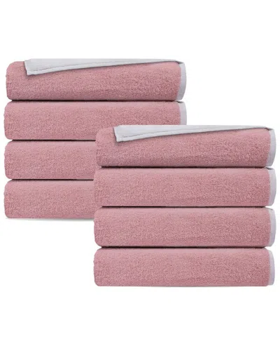 DEPERA HOME DEPERA HOME DOUBLE FACE SET OF 8 TURKISH HAND TOWELS