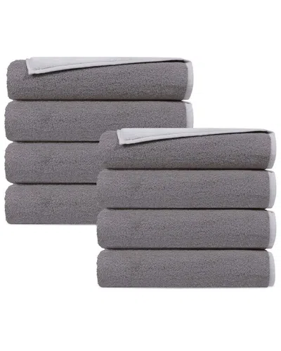 DEPERA HOME DEPERA HOME DOUBLE FACE SET OF 8 TURKISH WASH TOWELS
