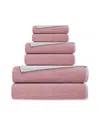 Depera Home Double Faced 6-piece Turkish Towel Set In White Blush