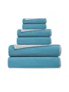 Depera Home Double Faced 6-piece Turkish Towel Set In White Seaglass