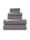 Depera Home Double Faced 6-piece Turkish Towel Set In White Silver