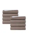 Depera Home Double Faced 8-piece Hand Towel Set In White Beige