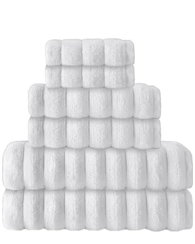 Depera Home Enchante Home 6pc Vague Towel Set In White