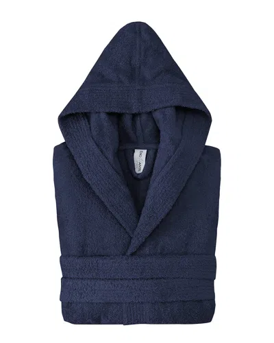 Depera Home Enchante Home Hooded Turkish Cotton Bathrobe In Navy