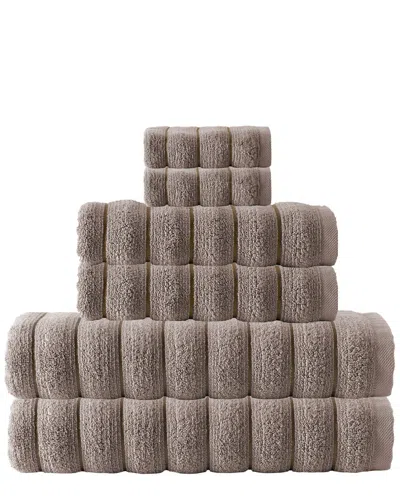 Depera Home Enchante Home Vague Zero Twist 6pc Turkish Cotton Towel Set In Brown