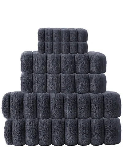 Depera Home Enchante Home Vague Zero Twist Turkish 6pc Towel Set In Black
