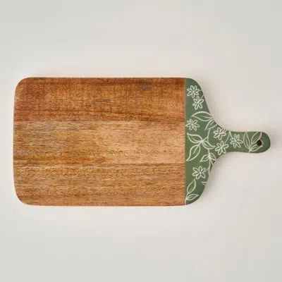 Depera Home Floral Mango Wood  Cutting Board In Brown