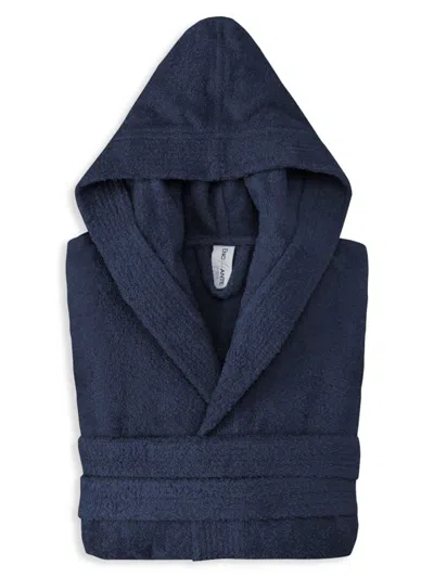 Depera Home Hooded Turkish Cotton Bathrobe In Blue