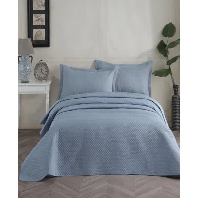 Depera Home Hypoallergenic Microfiber 3 Piece Coverlet / Bedspread Set In Blue