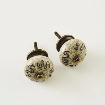 Depera Home Izzy Ceramic Cabinet Knobs (set Of 2) In Multi