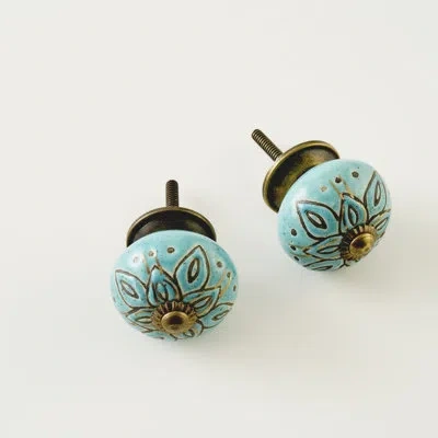 Depera Home Kai Ceramic Cabinet Knobs (set Of 2) In Multi
