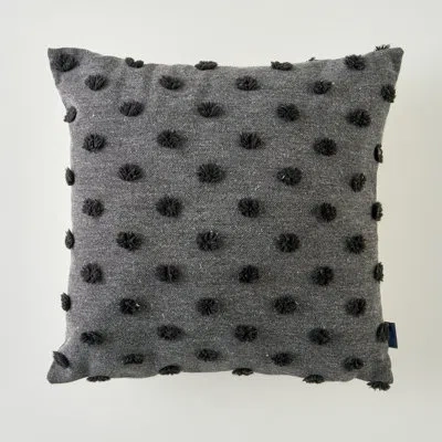 Depera Home Maroc Cotton Dotted Throw Pillow In Anthracite