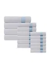 Depera Home Pera 16-piece Striped Turkish Towels Set In Seaglass