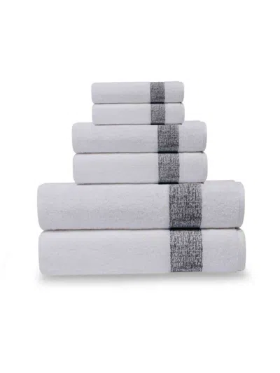 Depera Home Pera 6-piece Striped Turkish Towels Set In Anthracite