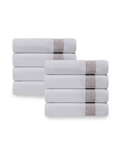 Depera Home Pera 8-piece Turkish Hand Towel Set In White Beige