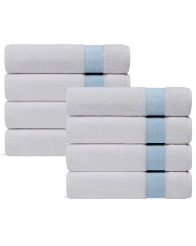 Depera Home Pera Set Of 8 Turkish Hand Towels In Blue