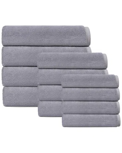 Depera Home Puresoft 12pc Turkish Towels Set In Gray
