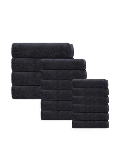 Depera Home Puresoft 16-piece Turkish Towel Set In Anthracite