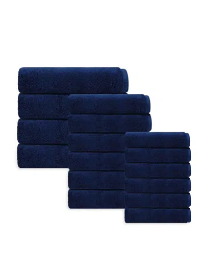 Depera Home Puresoft 16-piece Turkish Towel Set In Navy