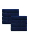 Depera Home Puresoft 8-piece Turkish Cotton Hand Towel Set In Navy