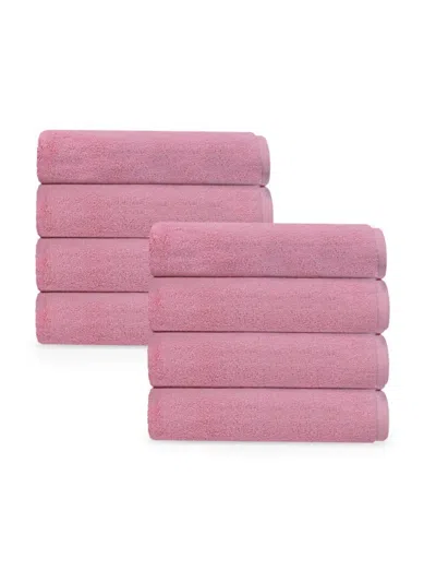 Depera Home Puresoft 8-piece Turkish Cotton Hand Towel Set In Pink