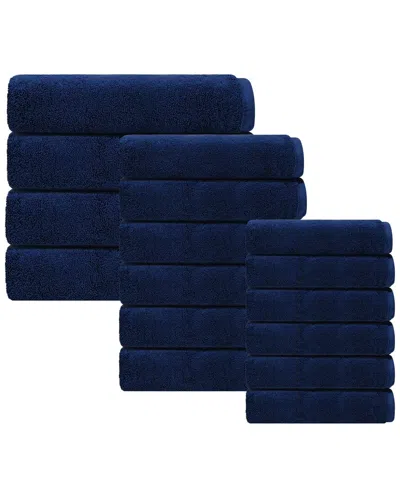 Depera Home Puresoft Set Of 16 Turkish Towels In Blue
