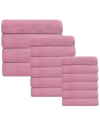 Depera Home Puresoft Set Of 16 Turkish Towels In Pink